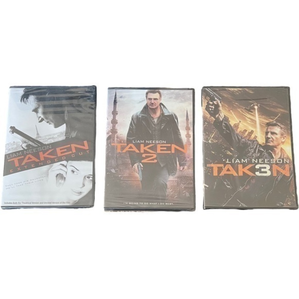 Bundle of 3 DVDs - Taken 1, 2, 3 - Liam Neeson - Action/Thriller Movie
